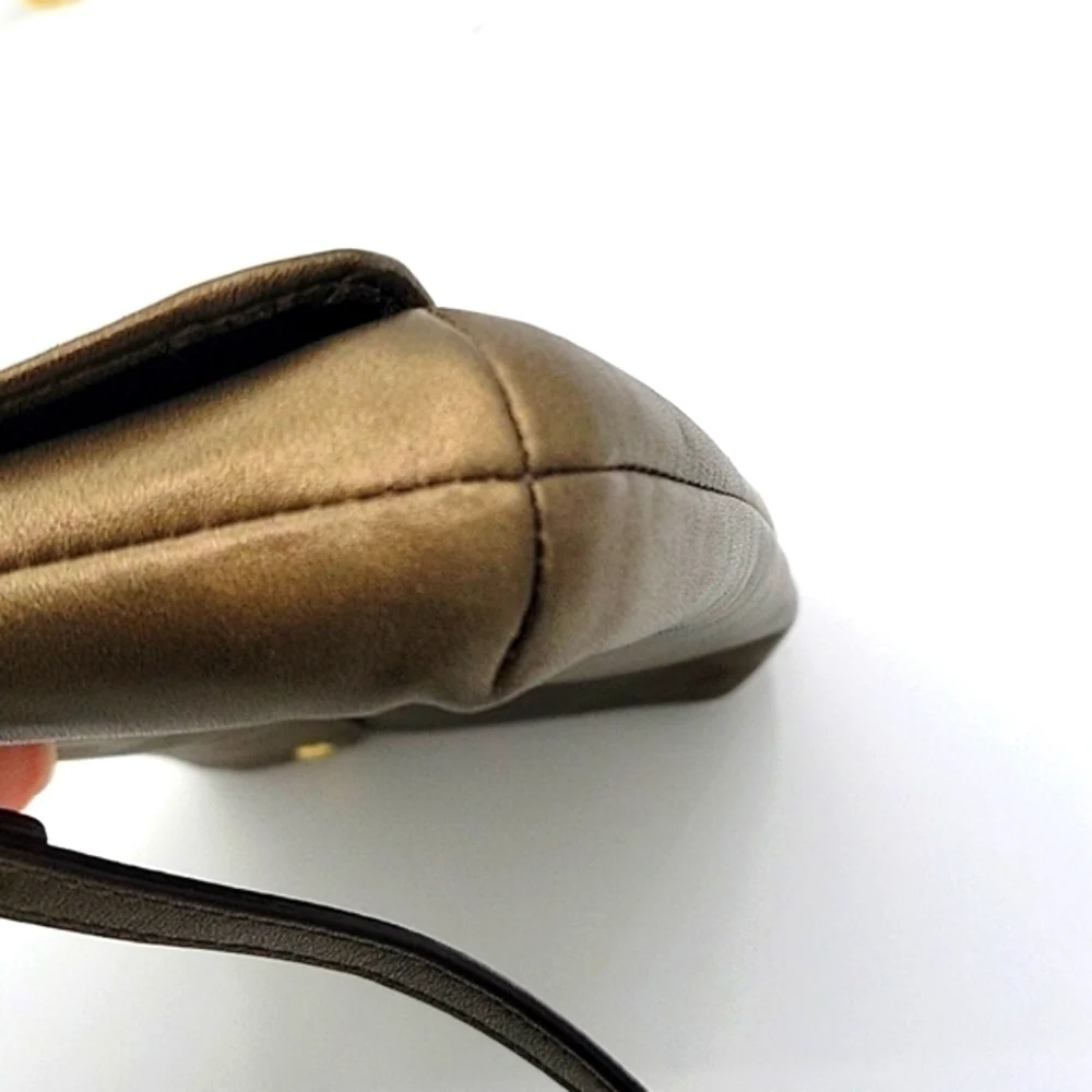 COACH Metallic Clutch Leather Wristlet Gold Hardware